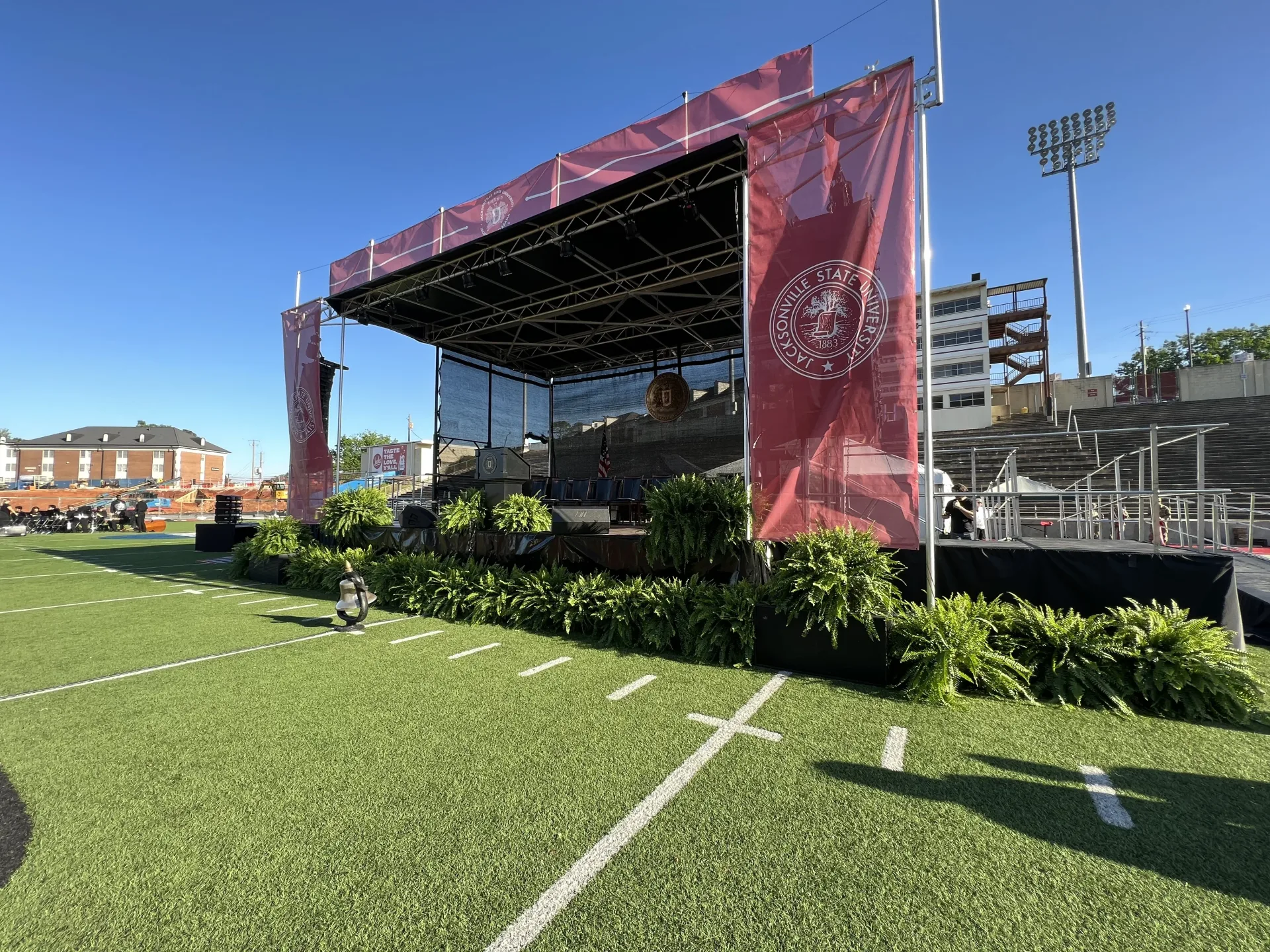 Graduation ceremony with professional staging and audio