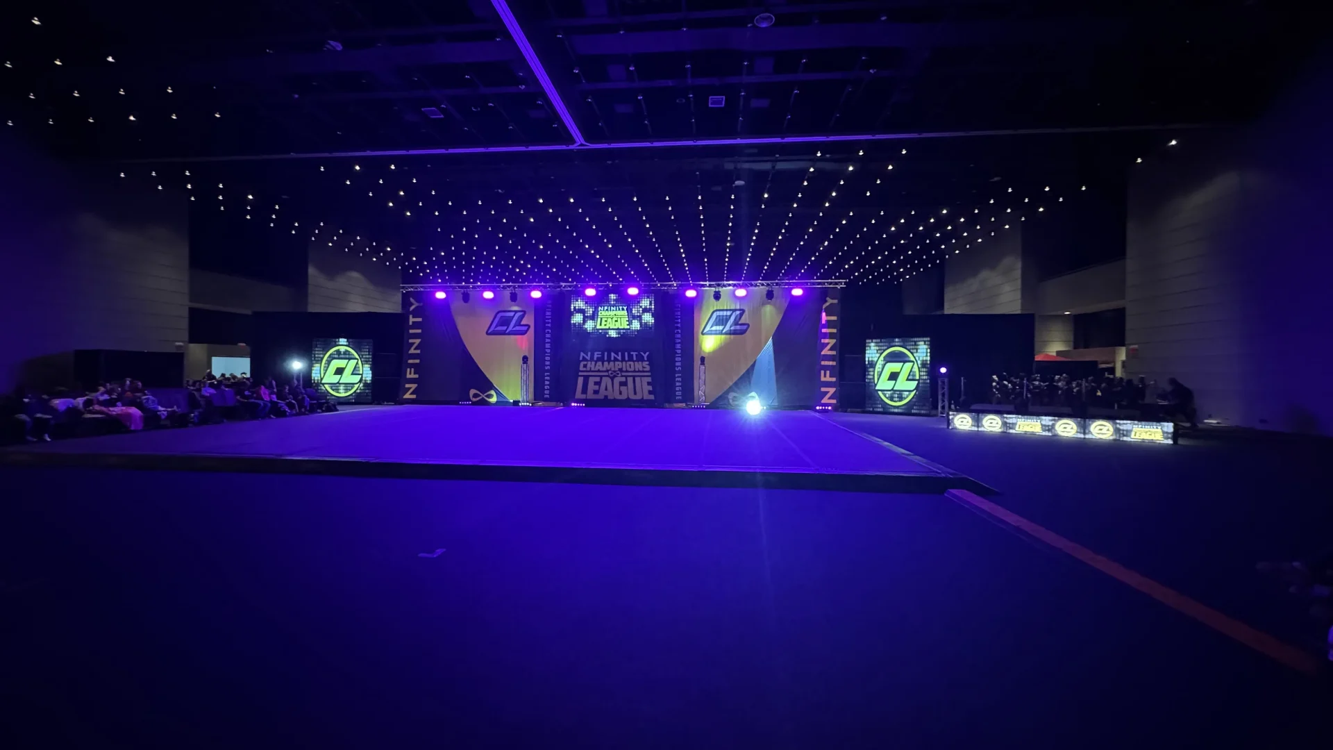 NFinity cheer event production with stage and lighting