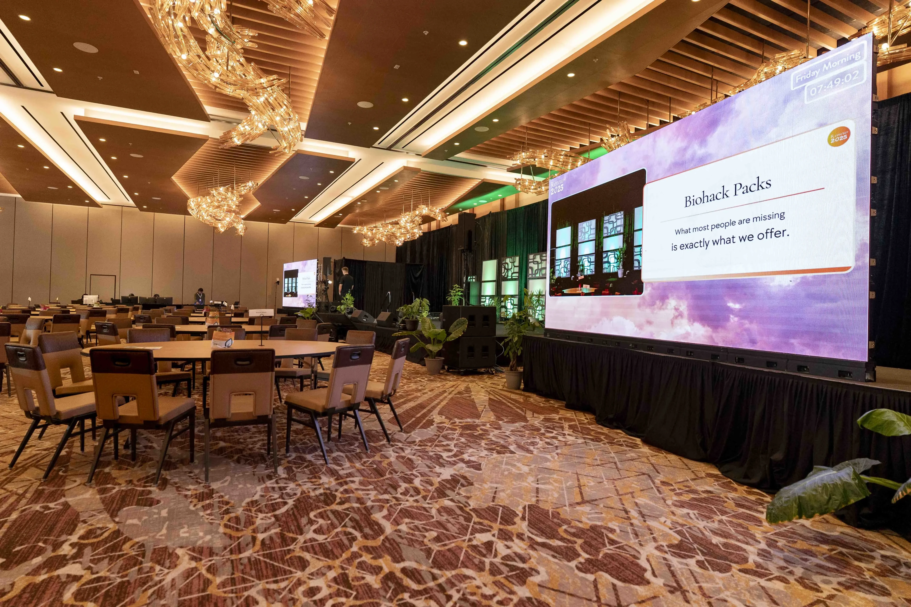 Atlanta ballroom corporate event with LED video wall and staging