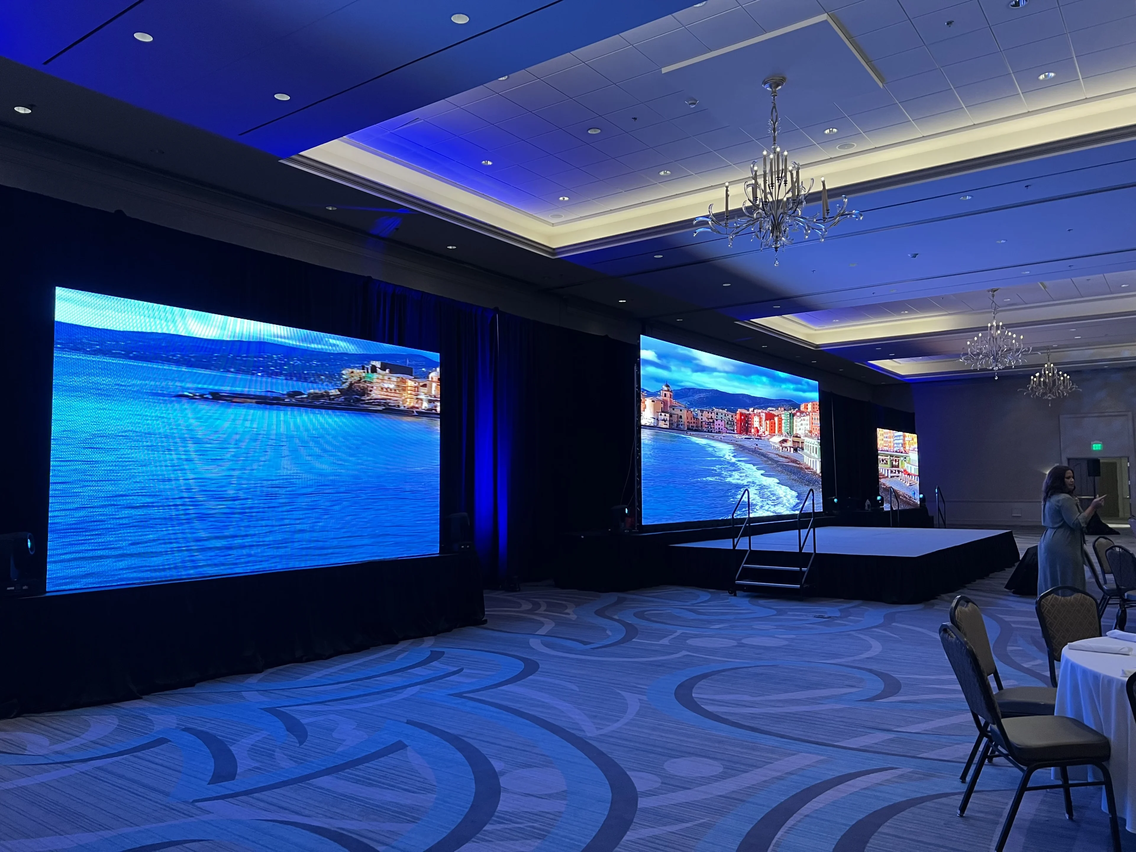Conference general session with large-format LED video wall