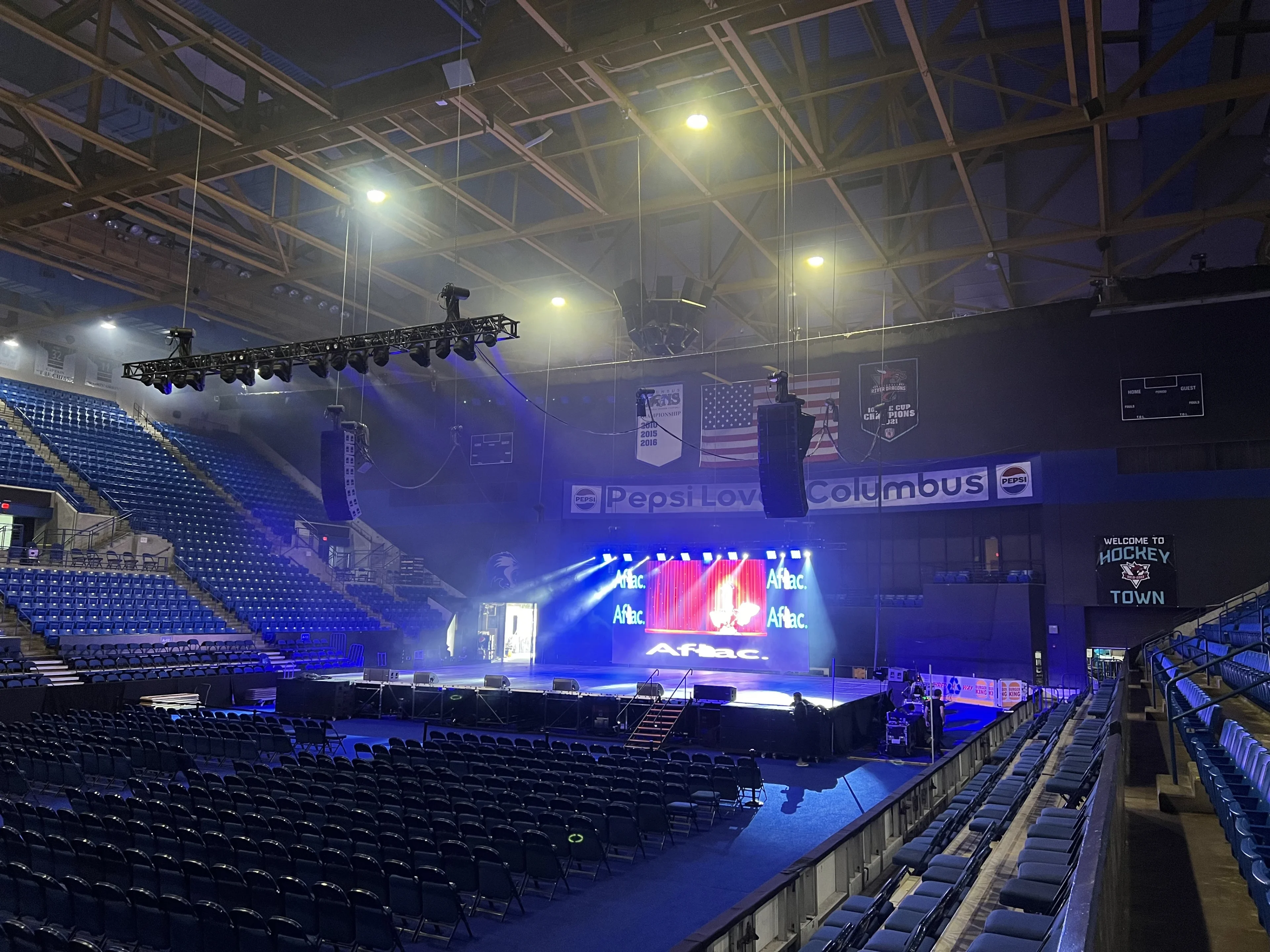Aflac arena-scale corporate production