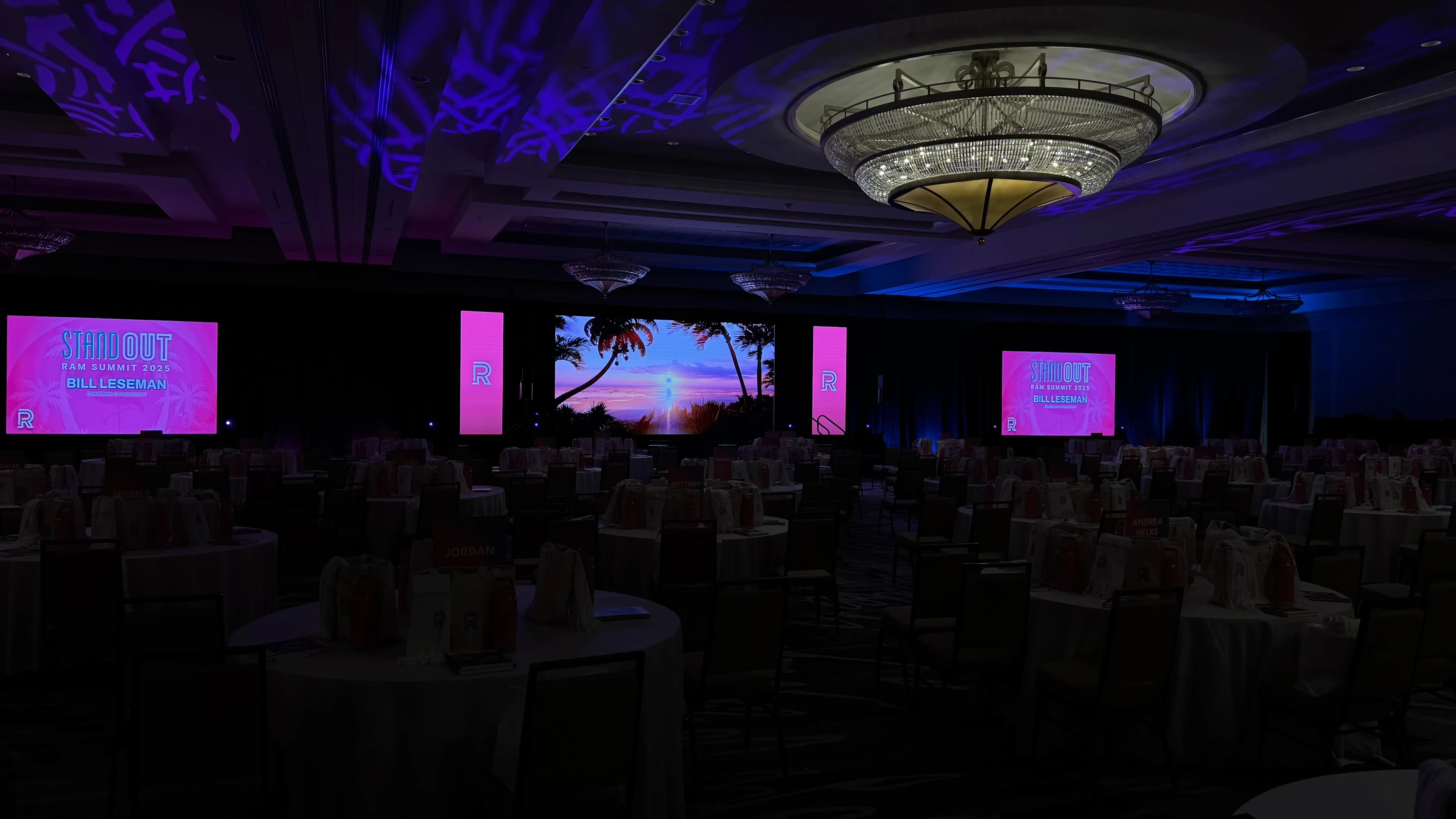 Corporate roadshow production with consistent staging across multiple city venues