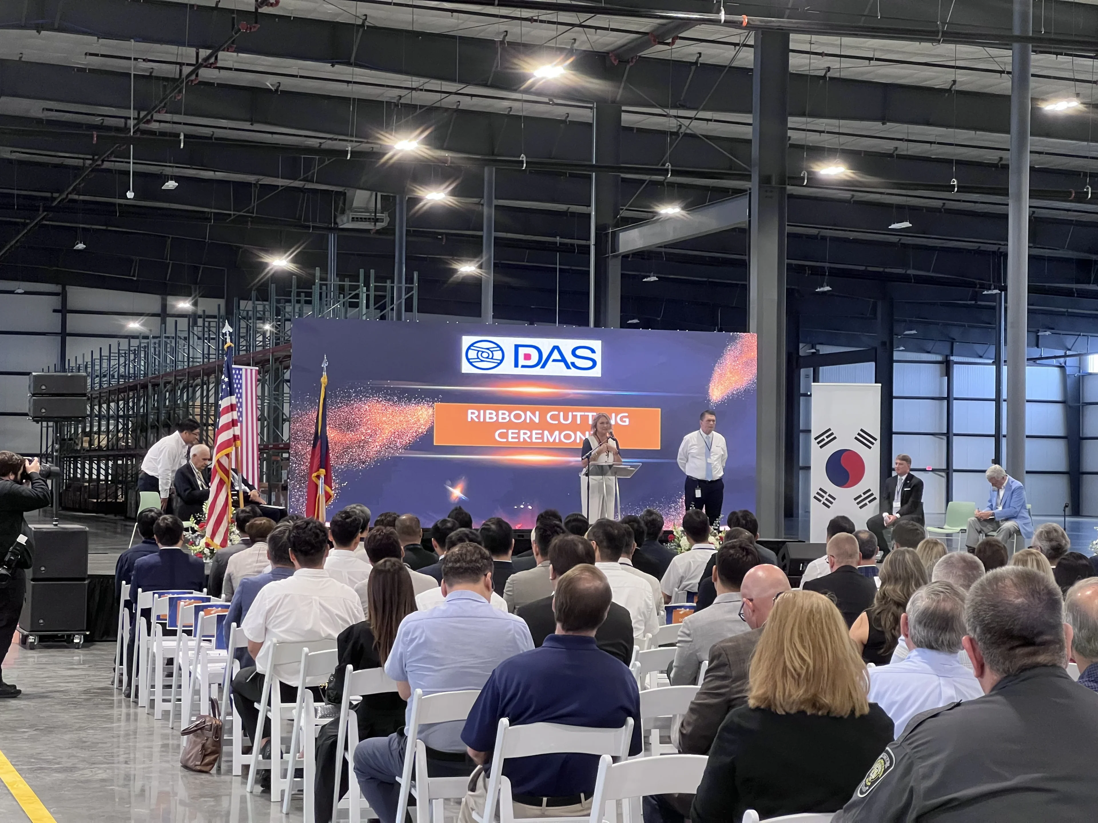 DAS ribbon cutting ceremony with podium mics and corporate sound reinforcement