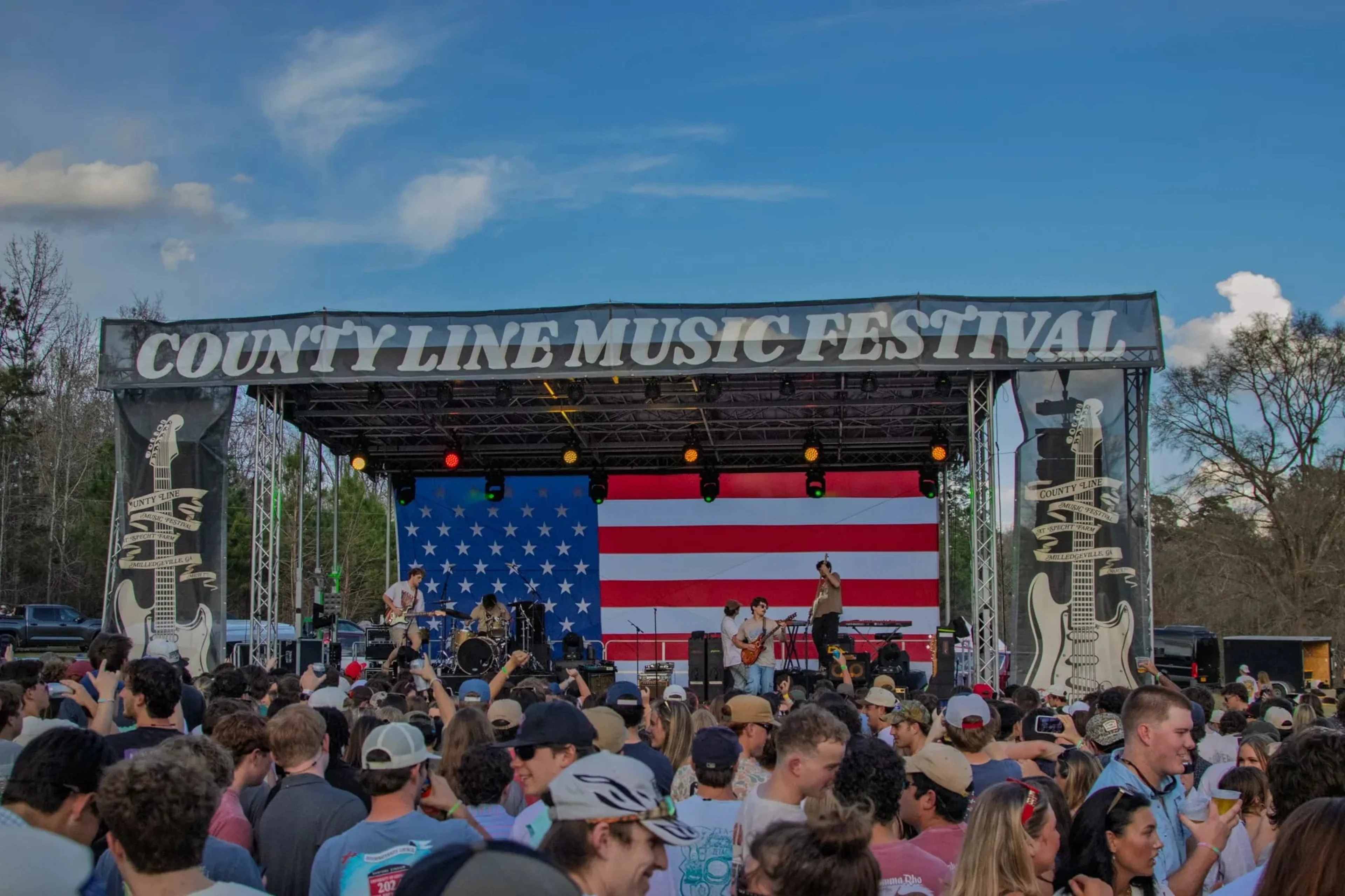 County Line Music Festival with live stage, audio, and lighting