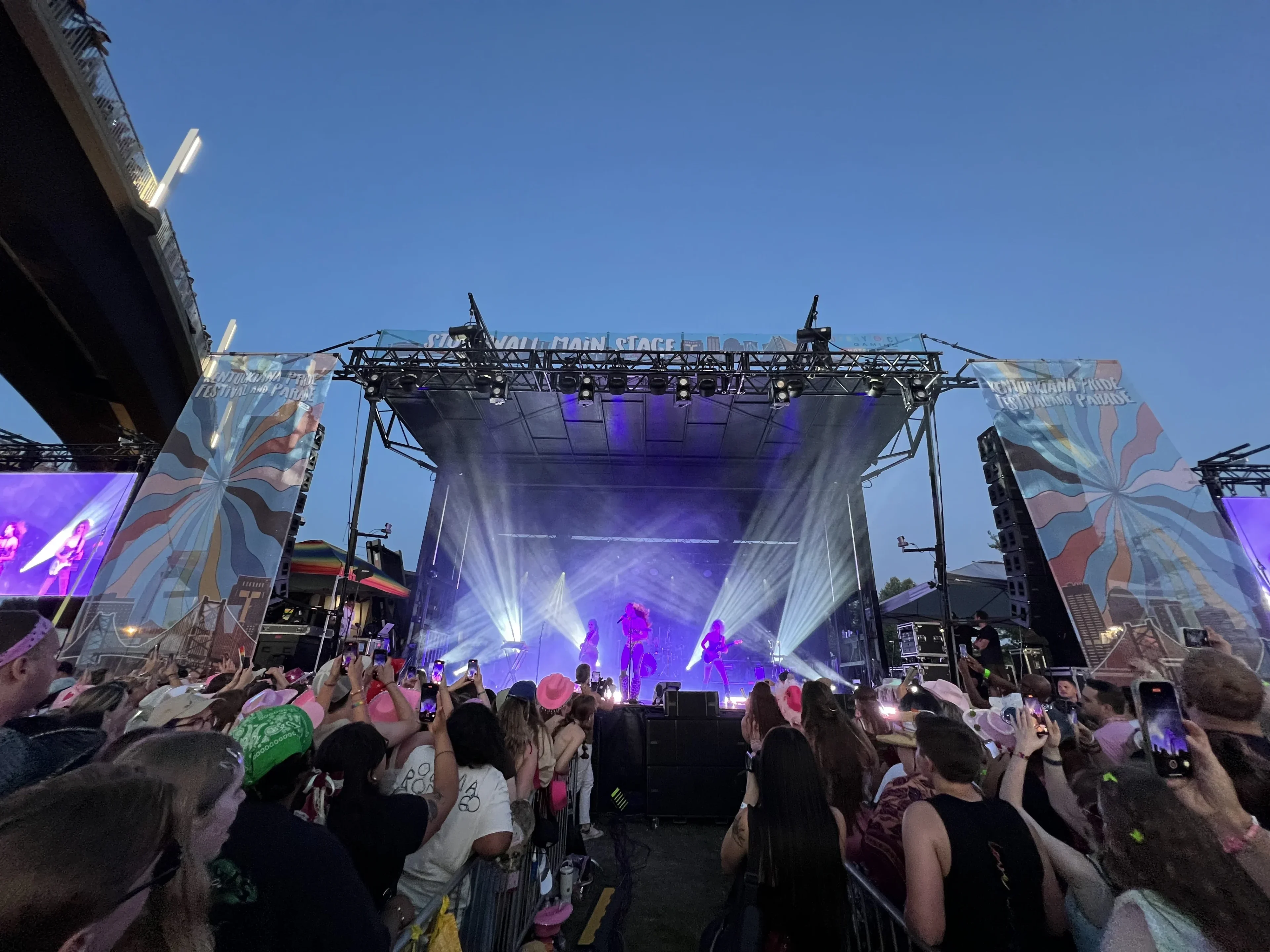 Kentuckiana Pride Festival with wash, blinders, beams and spots, and atmospherics