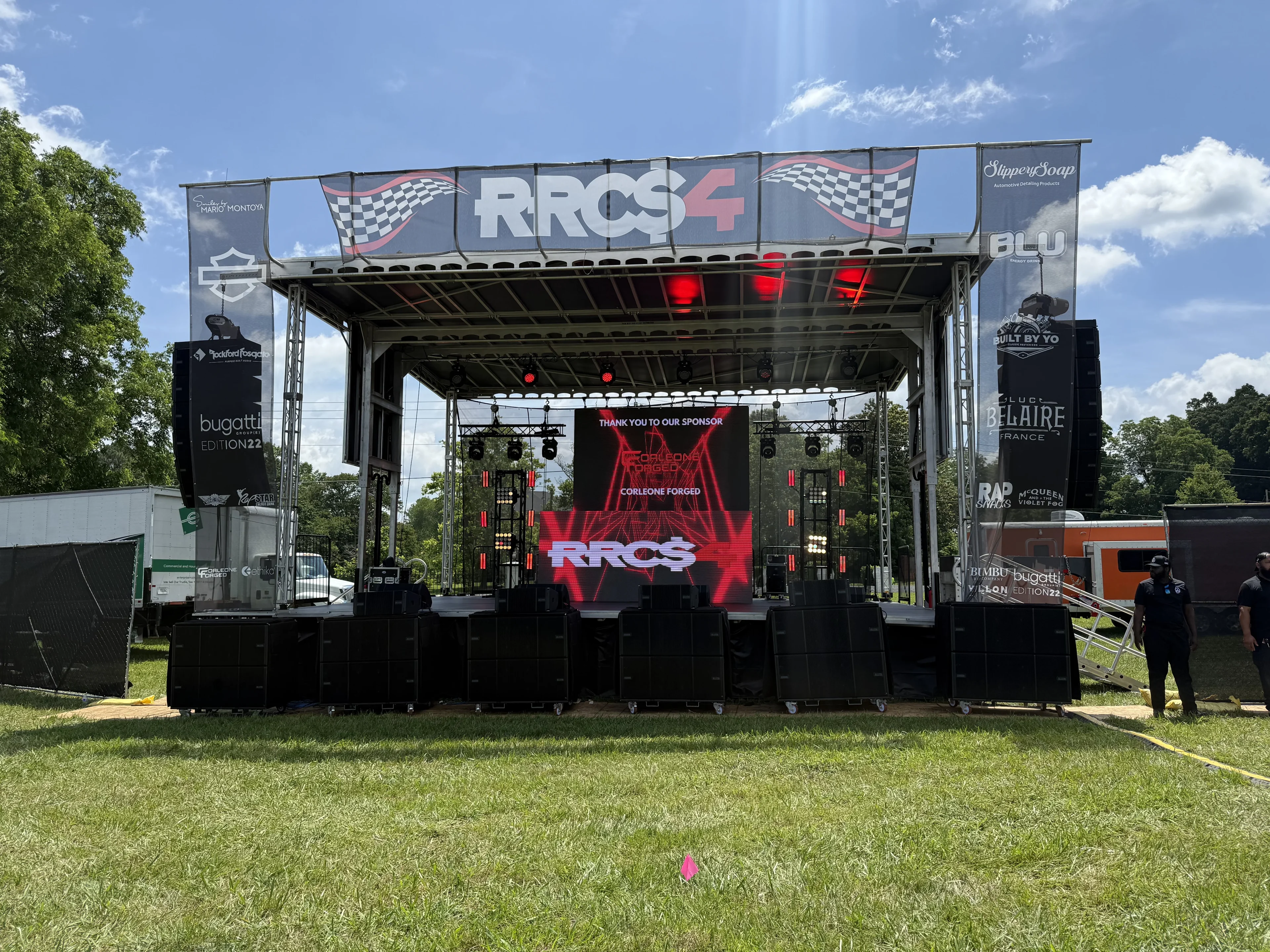 Flown moving head truss concert lighting rig