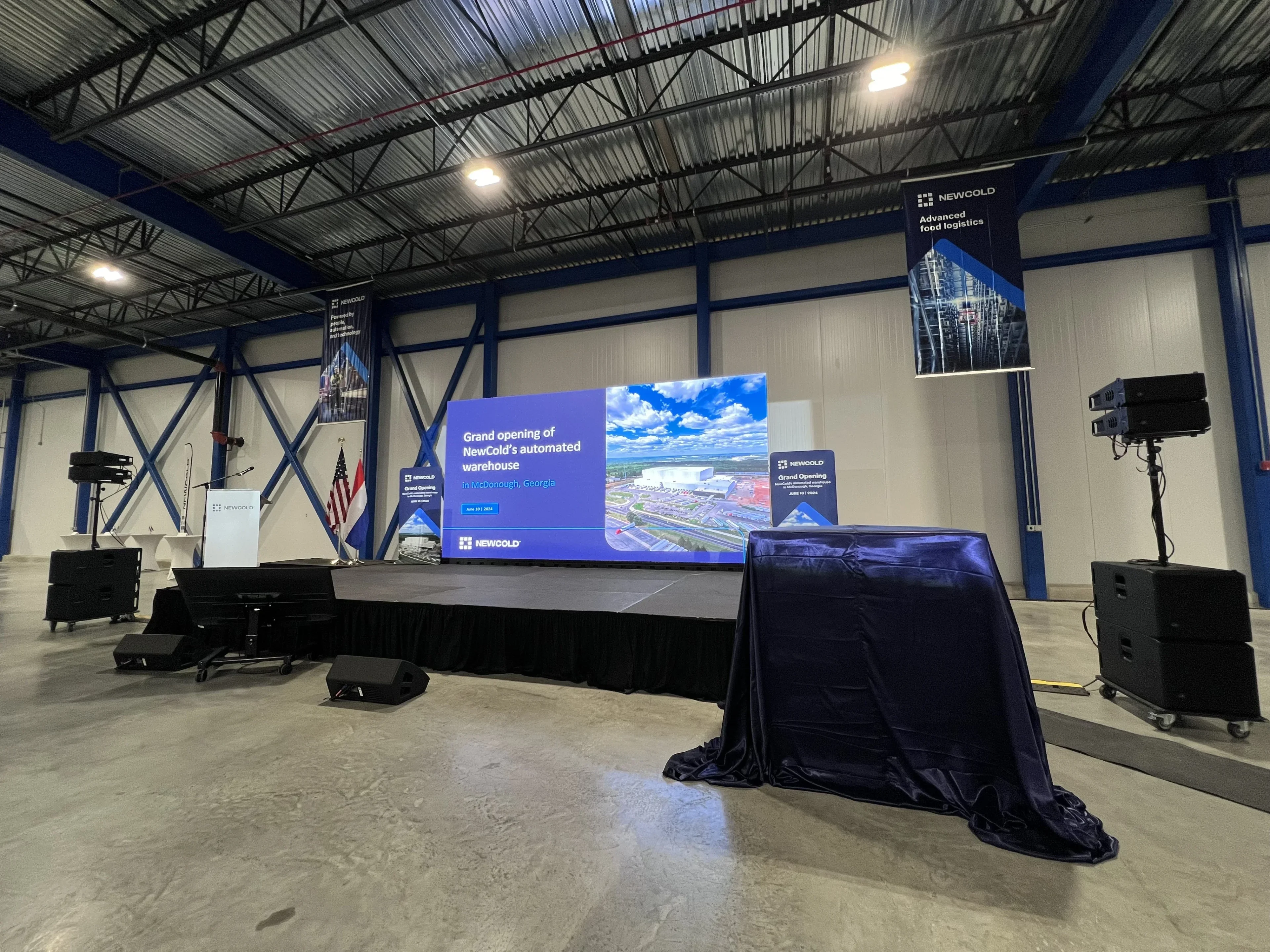 Indoor corporate LED wall staging at venue