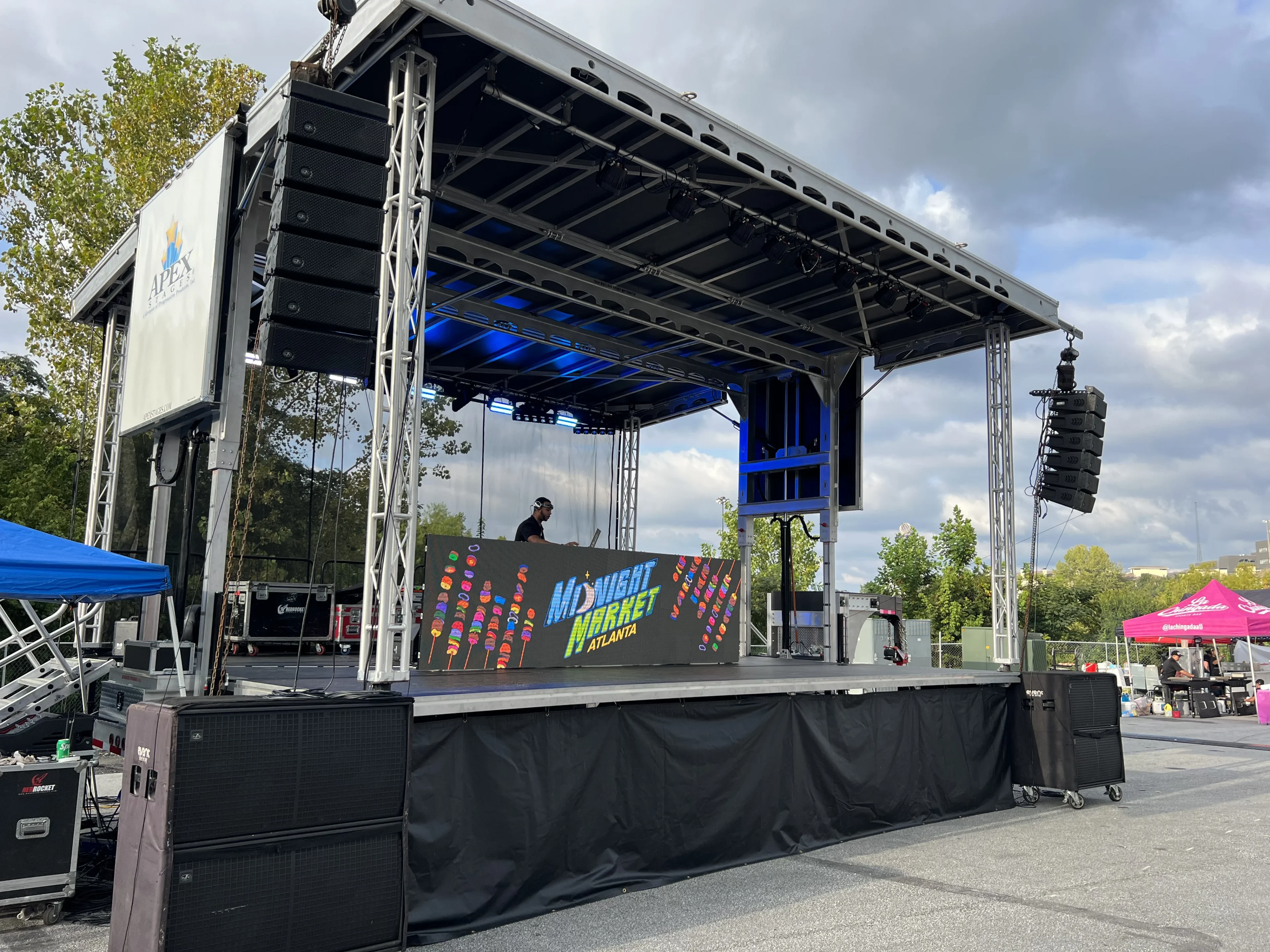 Line array PA rental at an Atlanta concert
