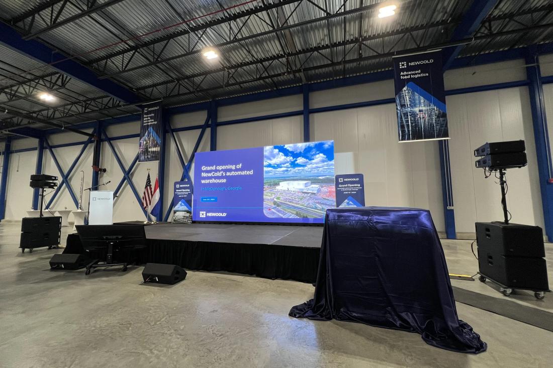 Indoor corporate LED wall staging at venue