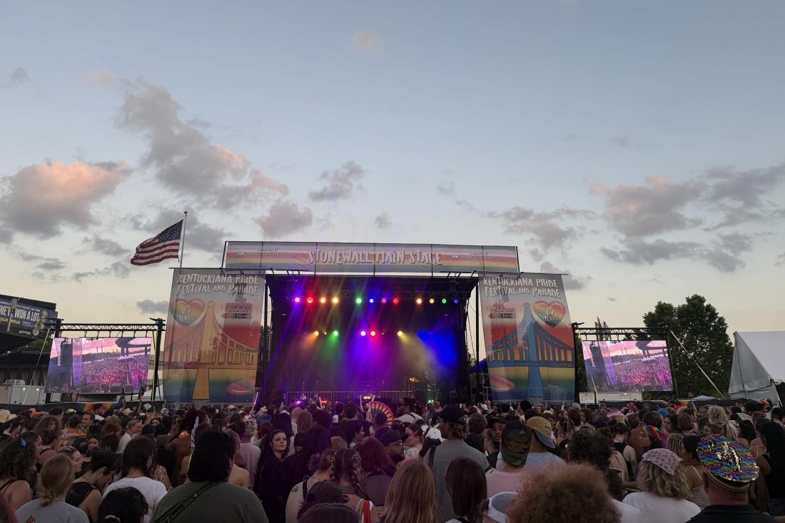SL260 mobile stage with LED and lighting at Kentuckiana Pride
