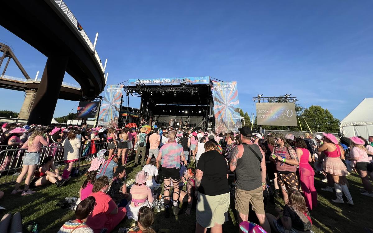 Kentuckiana Pride SL260 stage with LED video wall