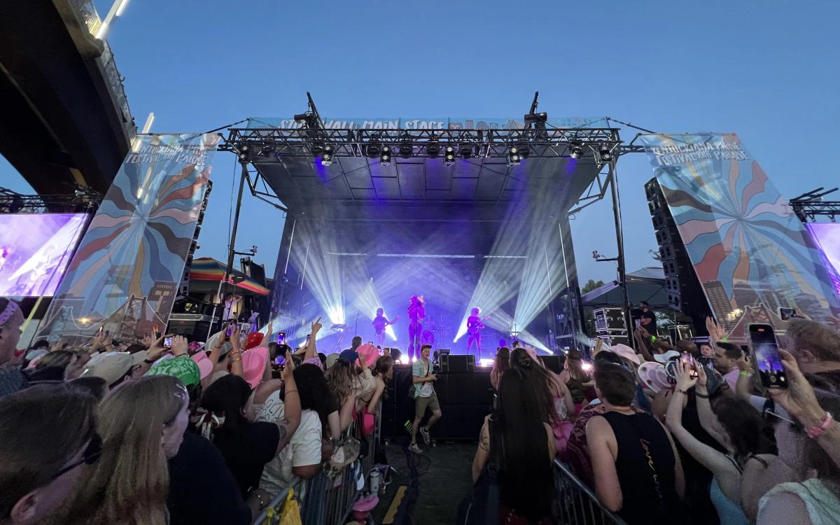 Kentuckiana Pride SL260 stage with moving-head lighting
