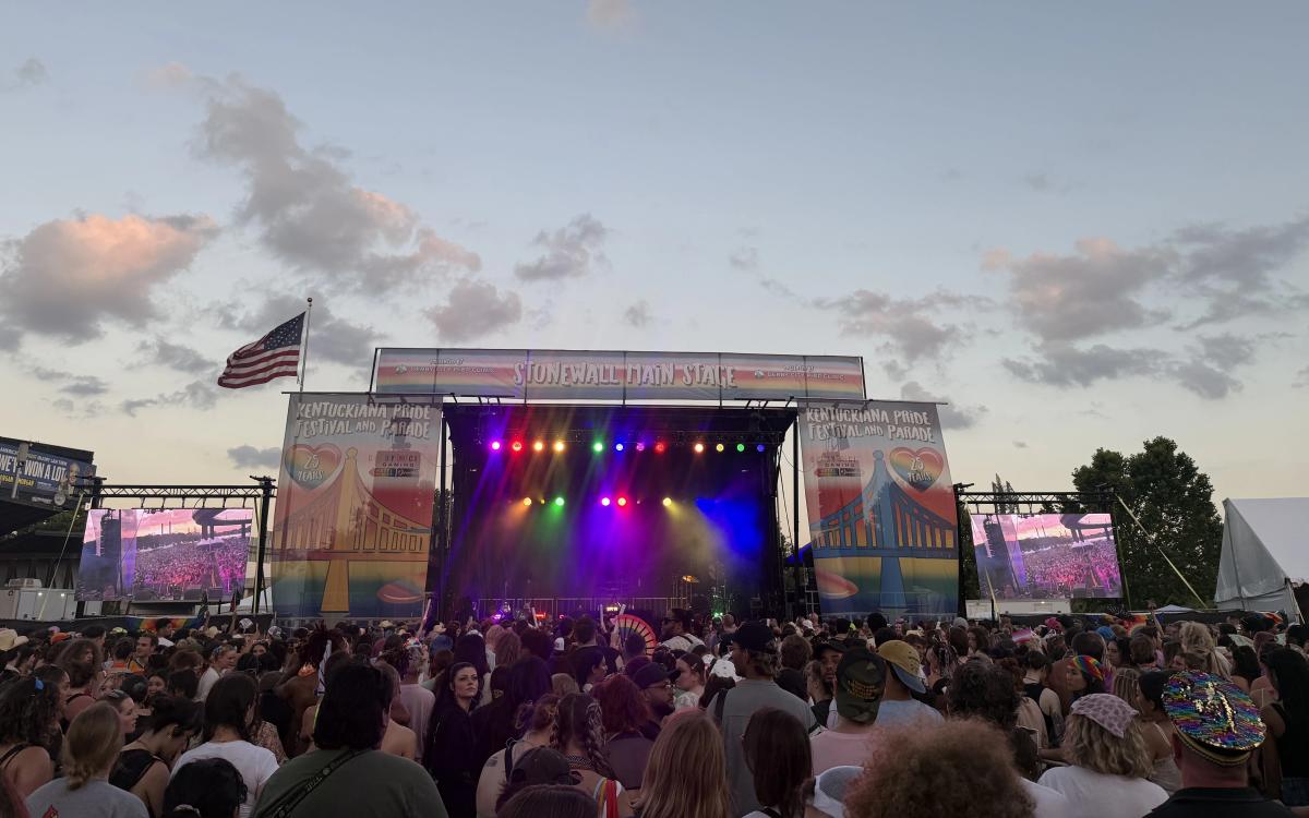 SL260 mobile stage with LED and lighting at Kentuckiana Pride