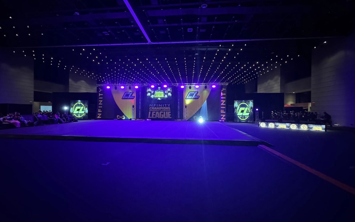 NFinity cheer event production with stage and lighting