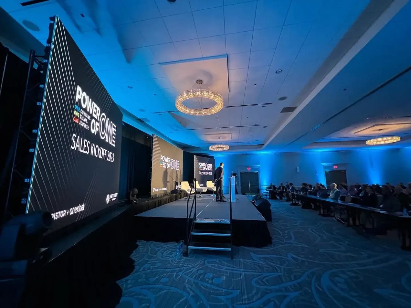 Indoor conference LED wall staging array