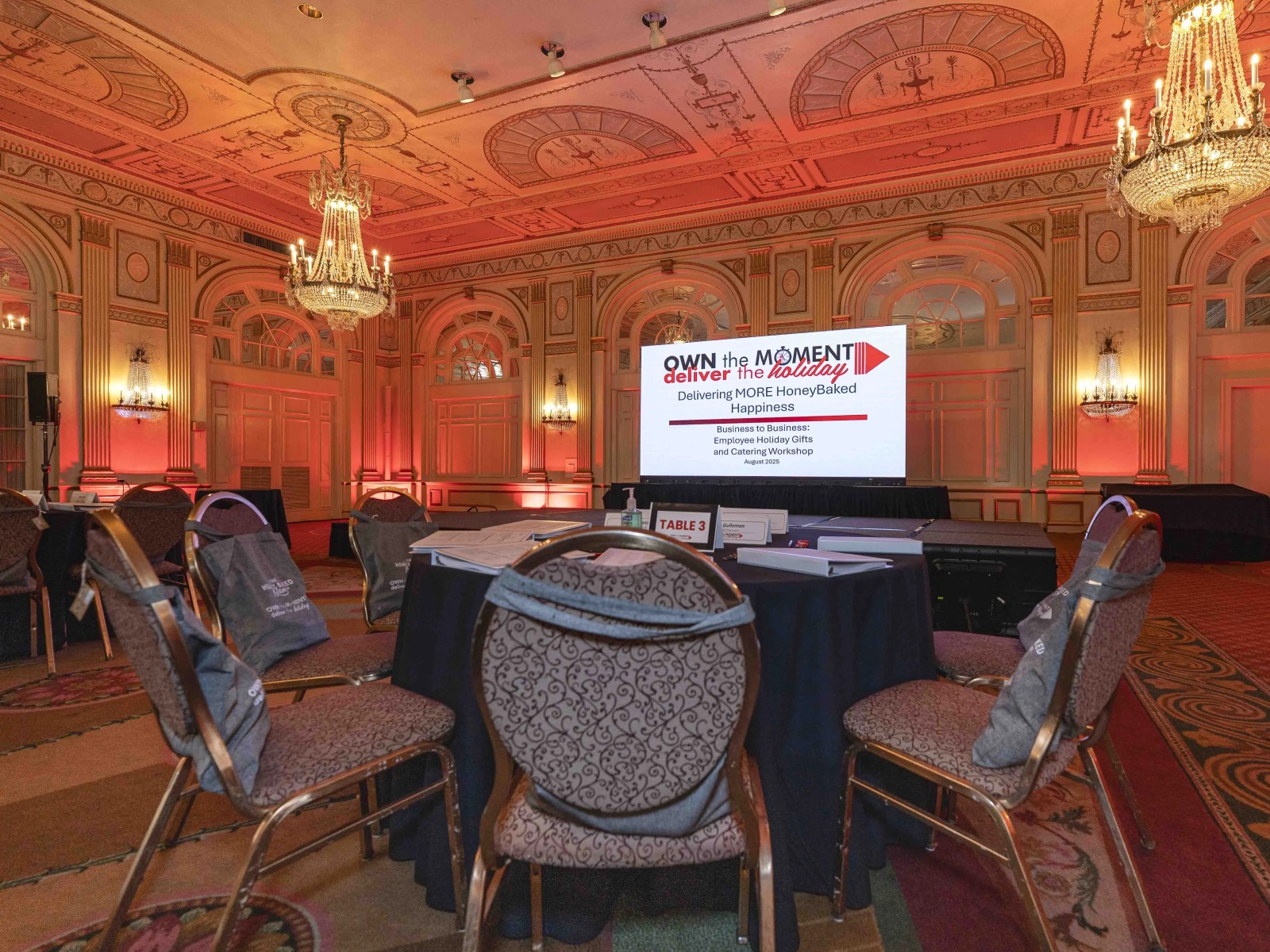 LED video wall display at an Atlanta corporate meeting