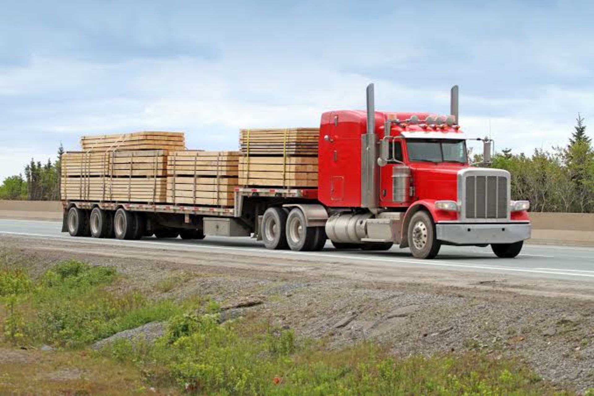 Truck making multiple construction supplier stops on a Tampa Bay delivery route