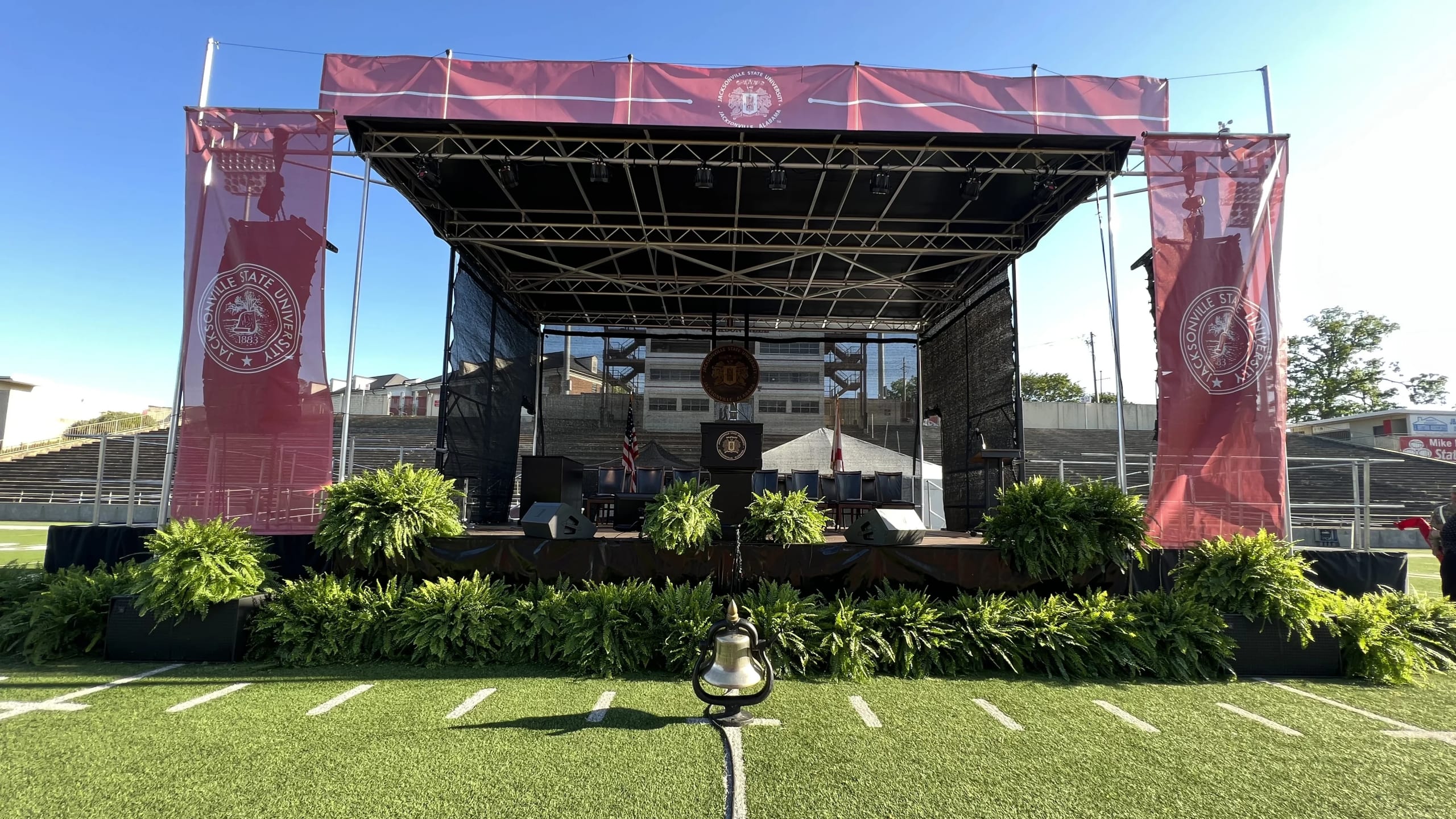 Education event production with mobile stage and LED video wall