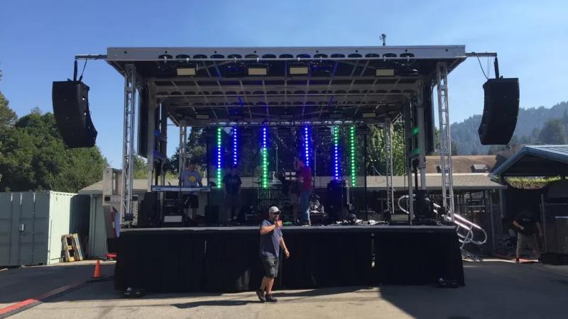 Live band performing from front view on APEX 2420 in Atlanta