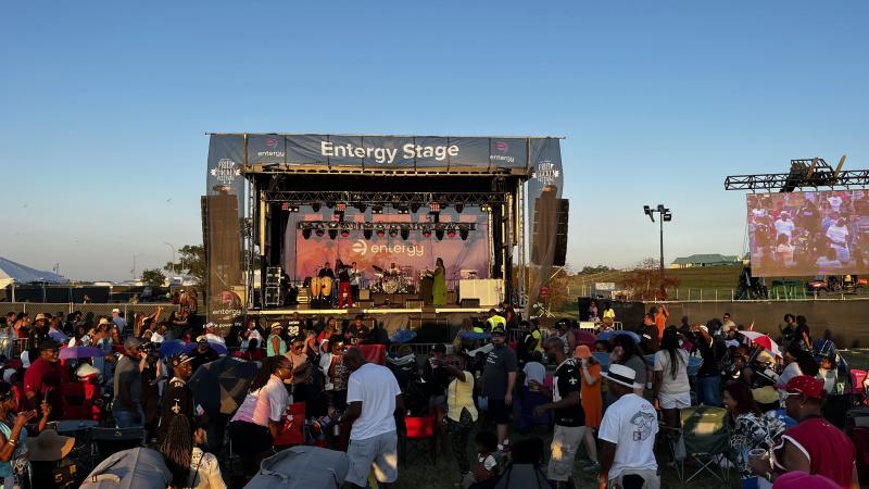 Entergy Stage concert with video screens and crowd