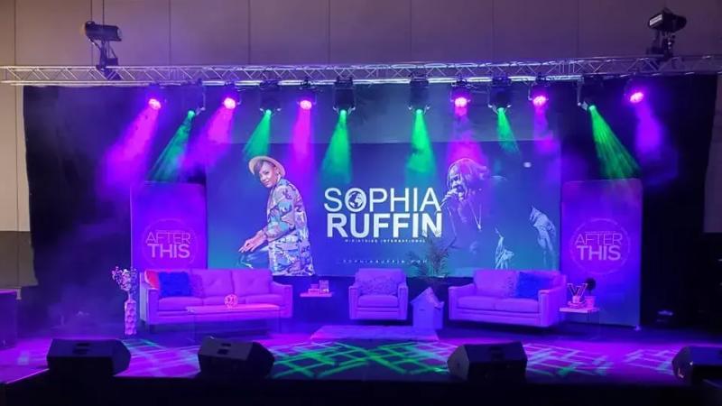 Corporate event with vertical LED wall scene