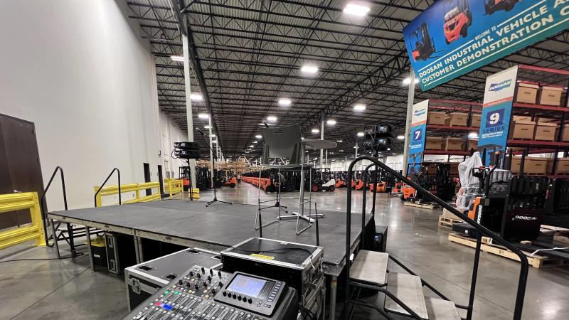 Outdoor multi-platform 4x8 deck staging array