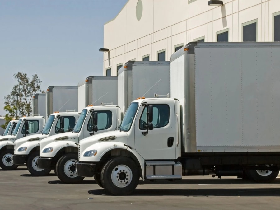 Palletized material staged for a scheduled delivery at a Tampa Bay construction site