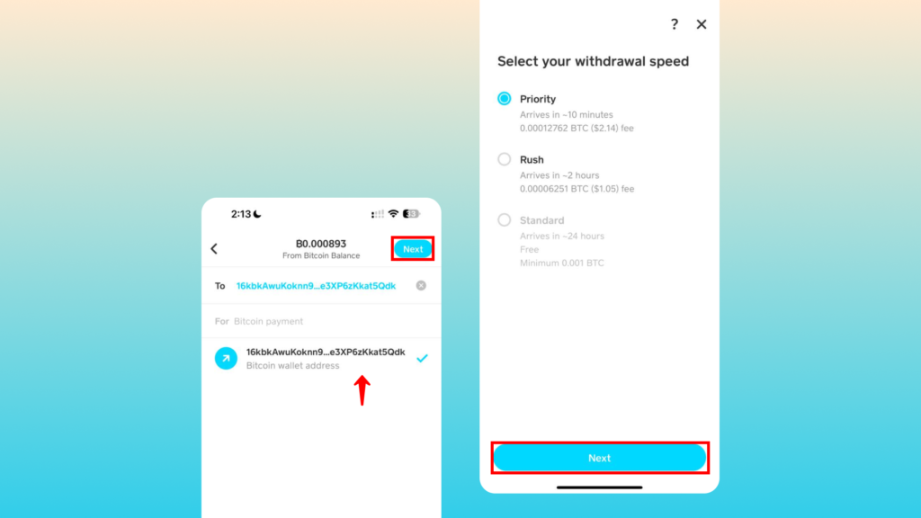 Withdraw Bitcoin to Accrue
