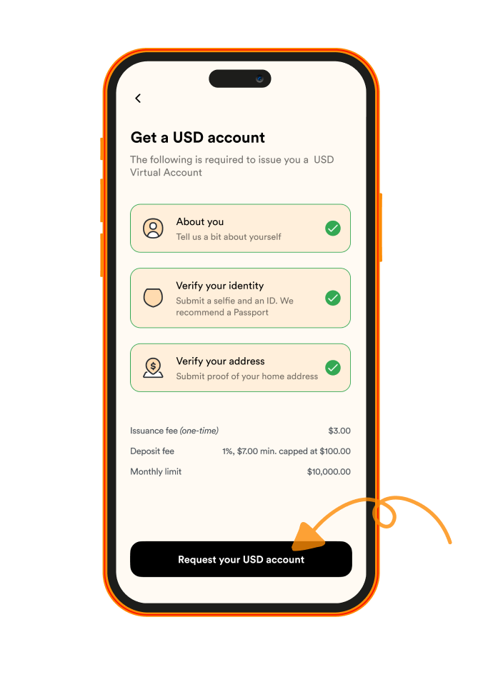 After submitting your ID, verifying your address and identity, select the 