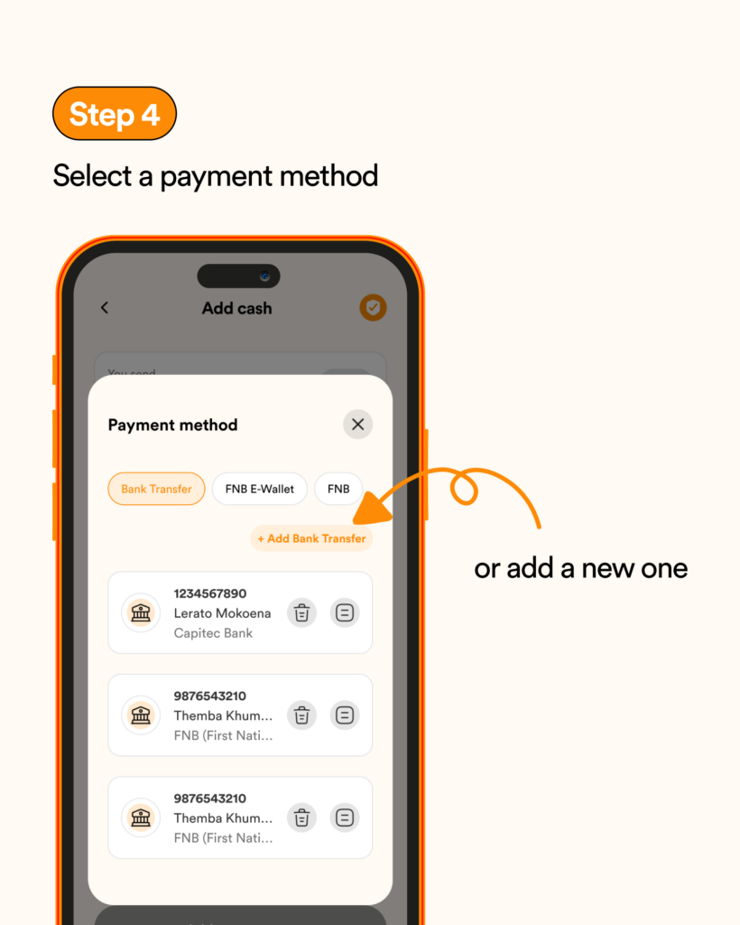 step 4 select a payment method or add one