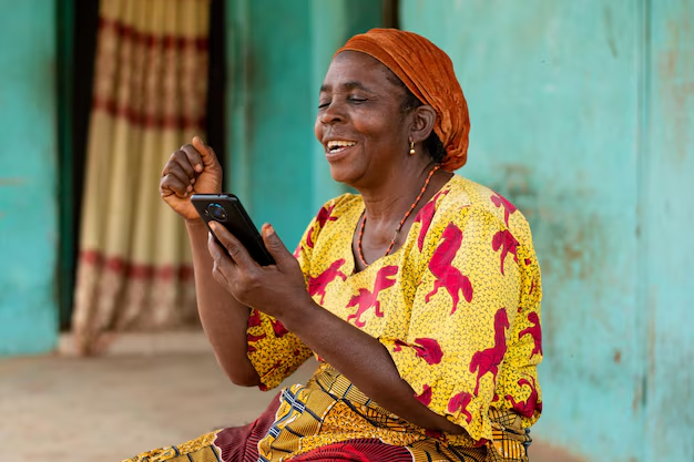 A woman in Kenya receiving money from abroad