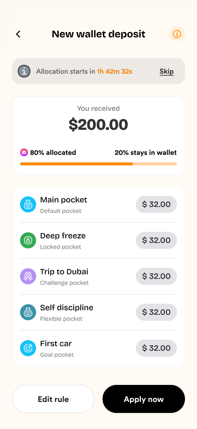 Auto-route feature for Accrue Pocket