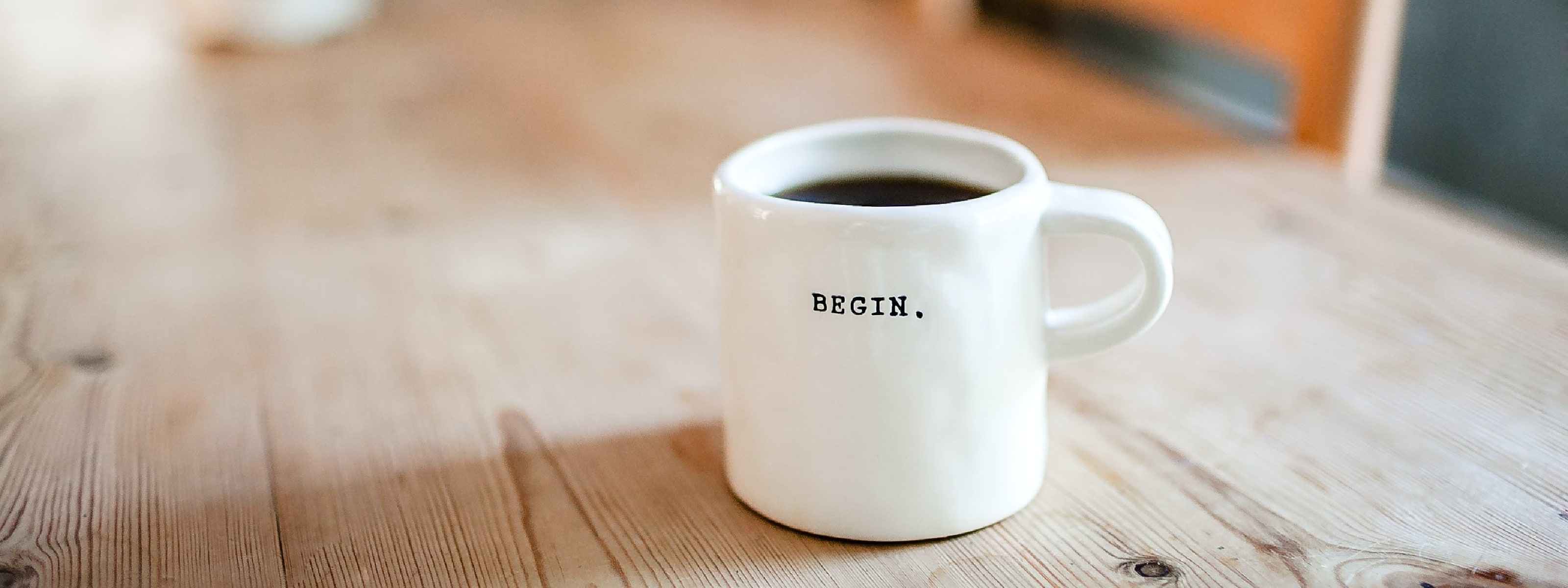 Coffee mug on table