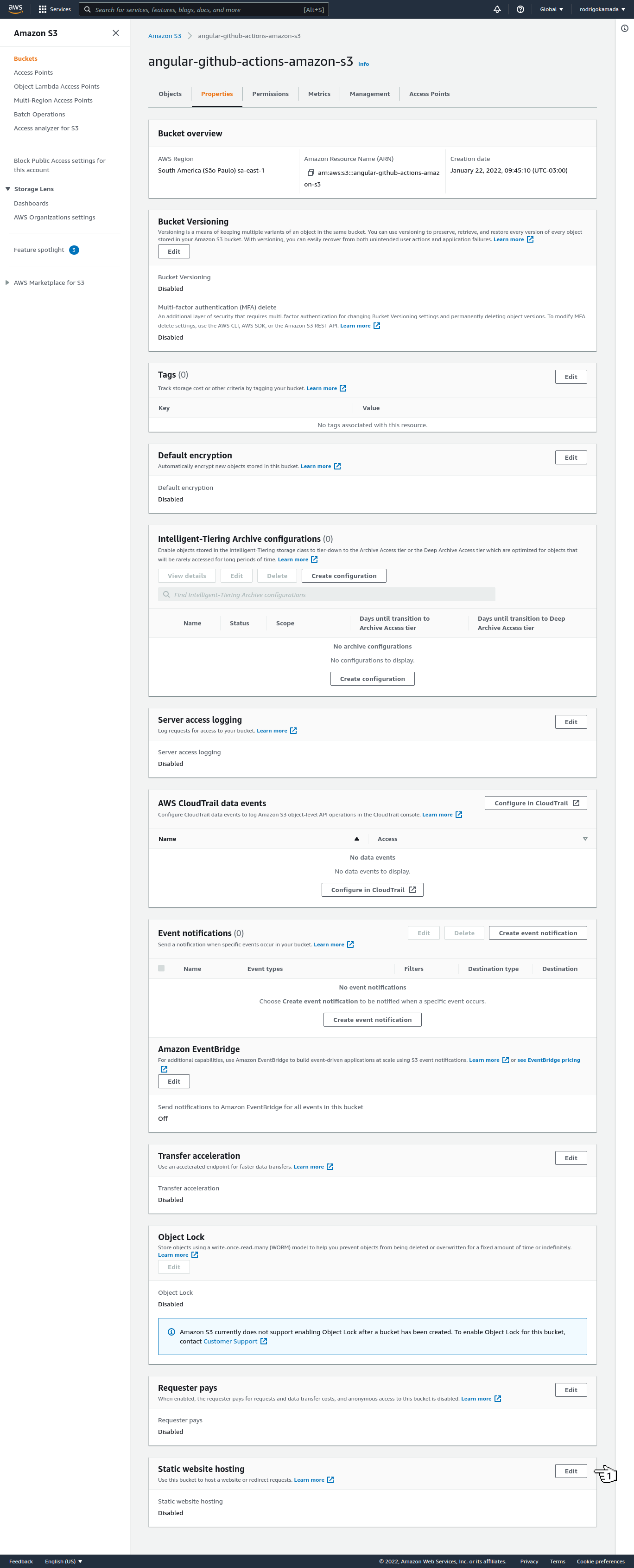 Amazon S3 - Bucket properties