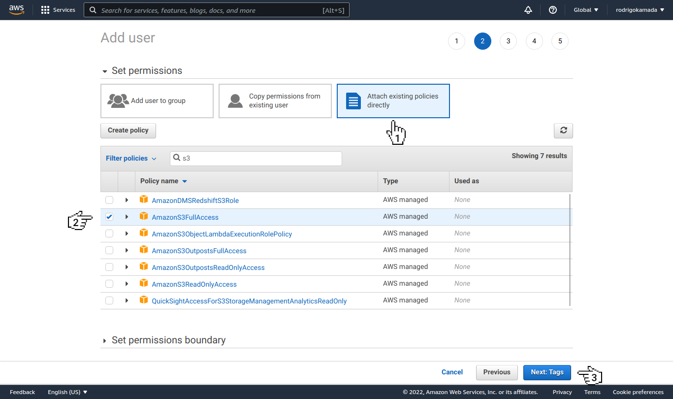 Amazon S3 - Set premissions