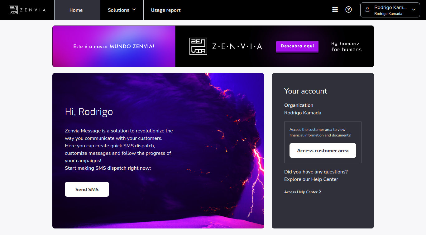 ZENVIA - Account created