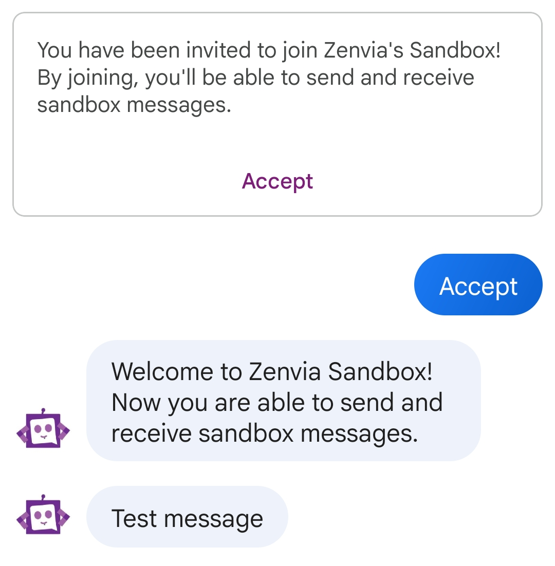 RCS - Test message text