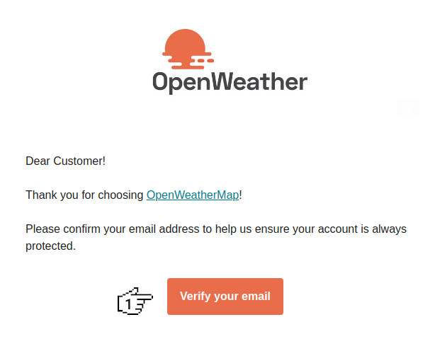 OpenWeatherMap - Activate account