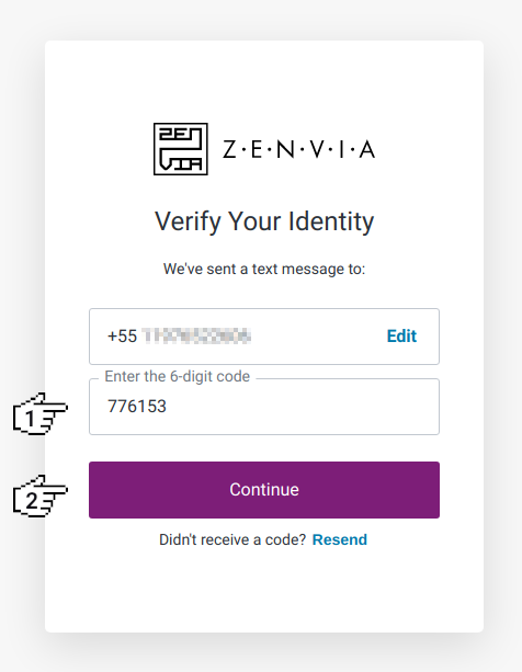 ZENVIA - Verify your identify
