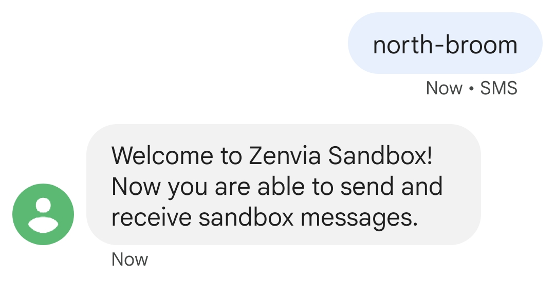 Application SMS - Welcome message