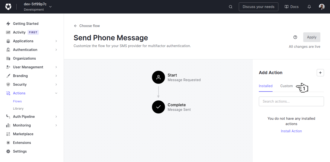 Auth0 - Send Phone Message