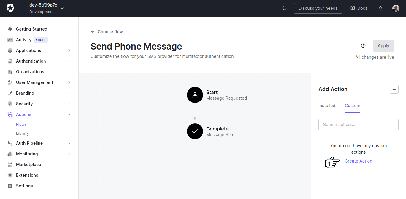 Auth0 - Send Phone Message