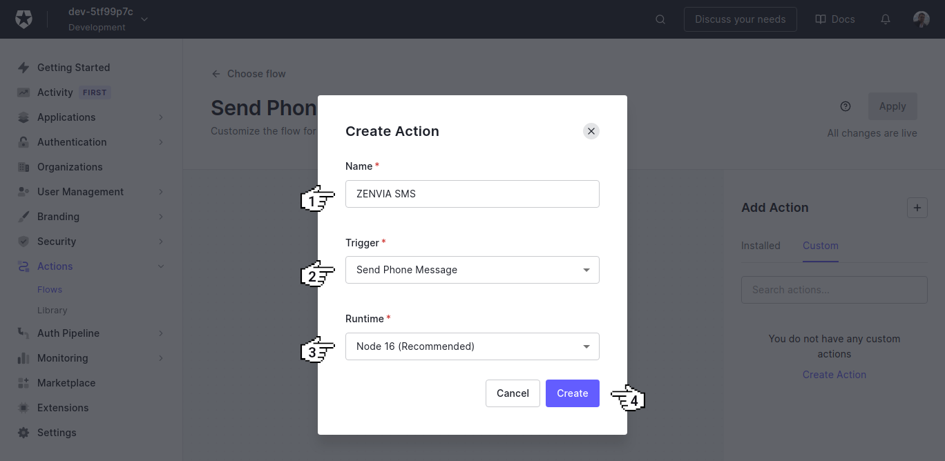 Auth0 - Create Action
