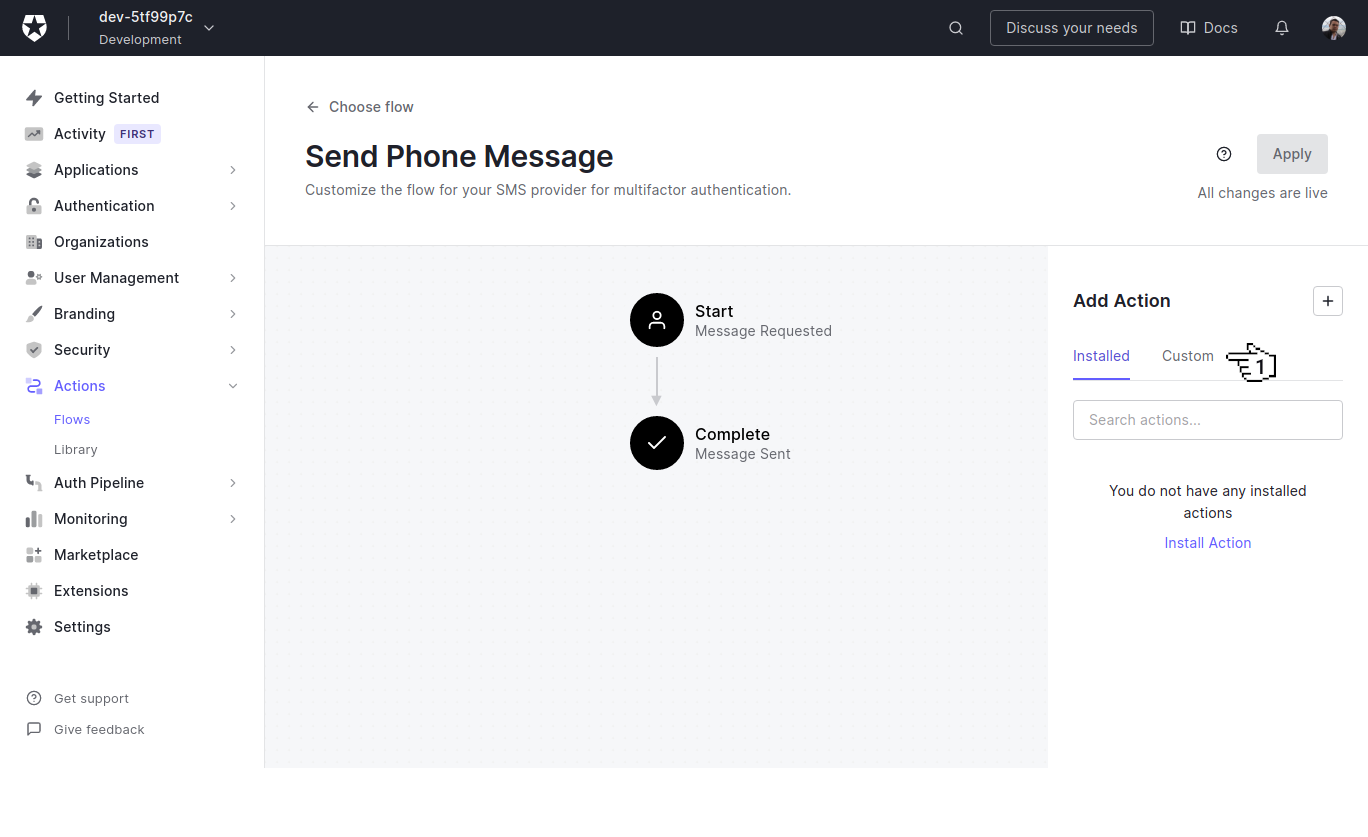 Auth0 - Send Phone Message