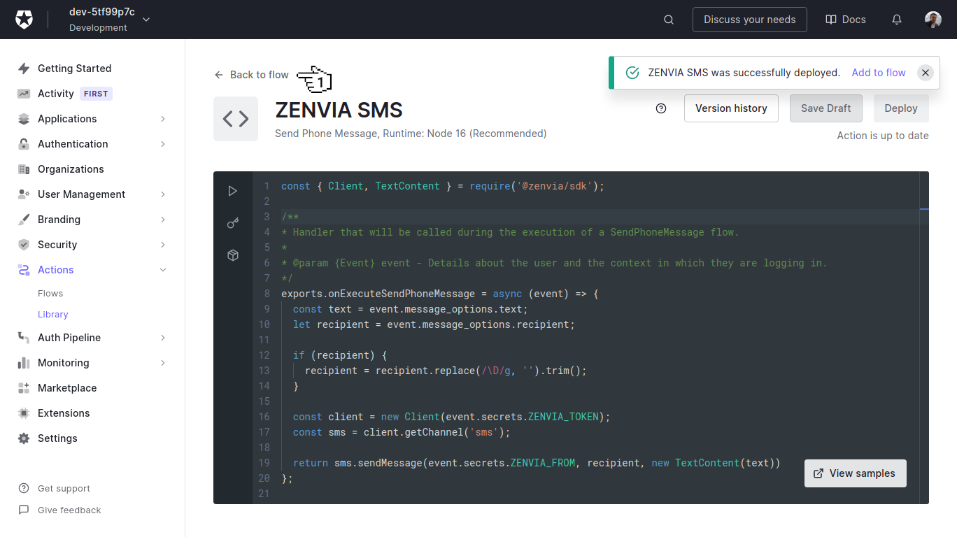 Auth0 - Script Deployed