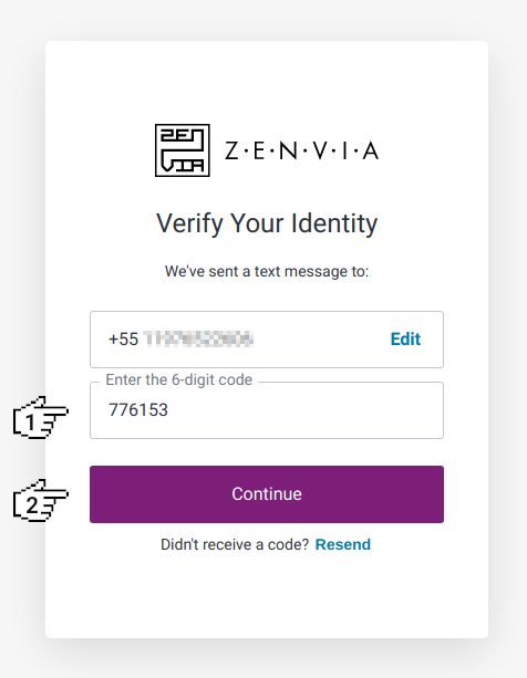 Zenvia - Verify your identify