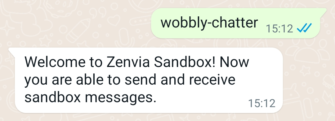 Application WhatsApp - Welcome message