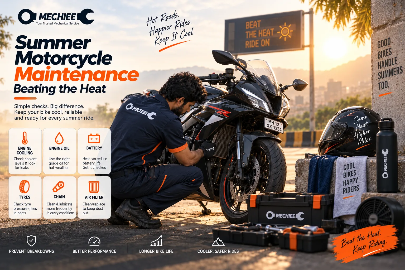 Summer Motorcycle Maintenance: Beating the Heat