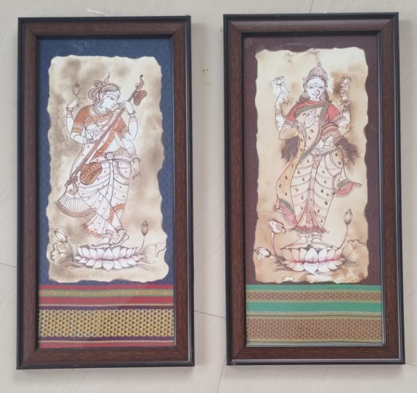 Saraswati and Lakshmi artwork