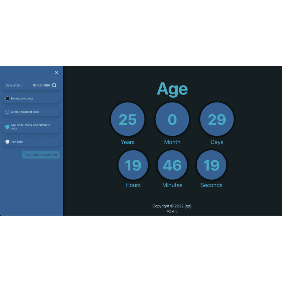 Age calculator desktop view